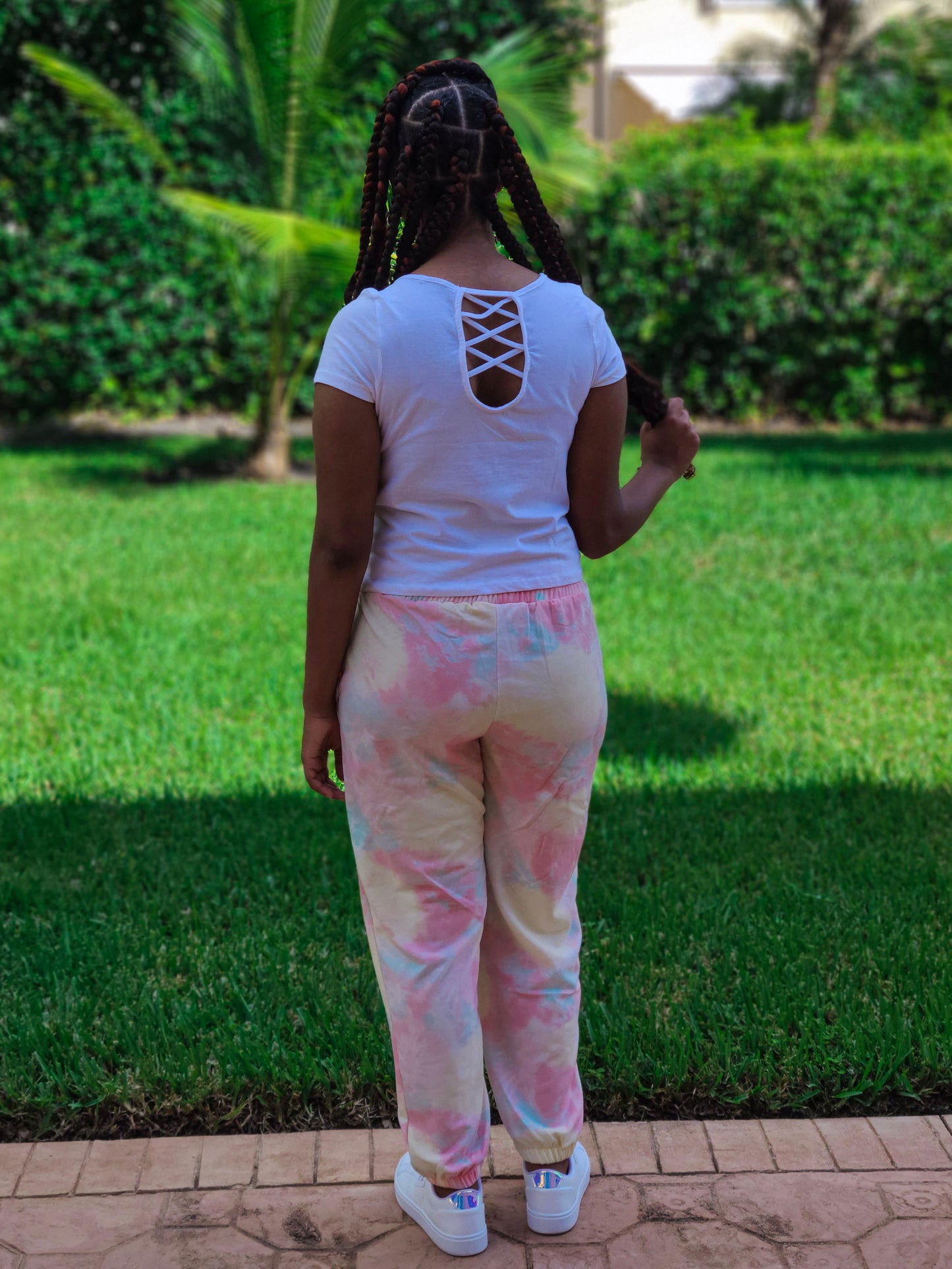 Tie Dye Jogger Pants in Pink Splash